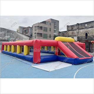 Fun Inflatable Soccer Field Pitch Big Outdoor Sport Game Inflatable Football Soap Court For Playground