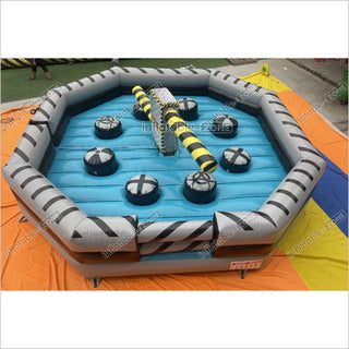 Outdoor Adult Kids Inflatable Sweeper Eliminator Wipeout Toxic Meltdown Machine Inflatable Game