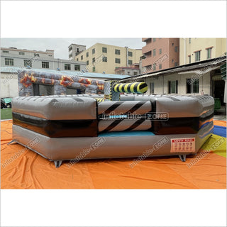 Outdoor Adult Kids Inflatable Sweeper Eliminator Wipeout Toxic Meltdown Machine Inflatable Game