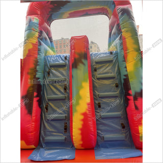 Inflatable Tie Dye Bounce House Slide Combo Jumping Castle For Kids Adults Outdoor Fun