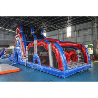 Large Inflatable Water Slide Obstacle Course Birthday Party Jump Near Me With Pool