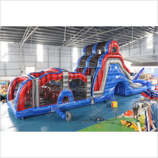 Large Inflatable Water Slide Obstacle Course Birthday Party Jump Near Me With Pool