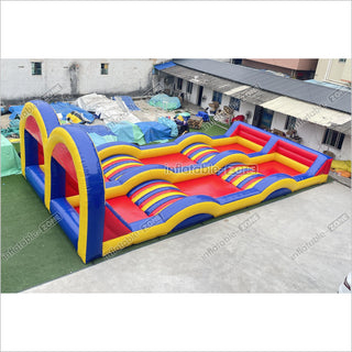 Fun Inflatable Zorb Ball Race Track Rolling Hill Great Commercial Inflatable Ramp For Zorbing Game