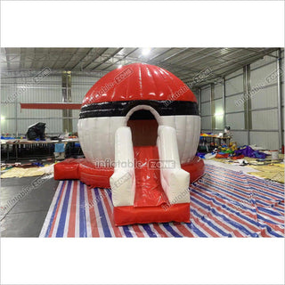 Fun Inflatable Pokeball Bouncer Jumping Pokeball Bouncy Castle With Slide For Kids And Adults