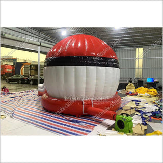 Fun Inflatable Pokeball Bouncer Jumping Pokeball Bouncy Castle With Slide For Kids And Adults