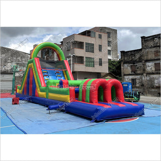 Large Inflatable Obstacle Course Playground Near Me Inflatable Slide And Rock Climbing Wall Challenge Course For Kids