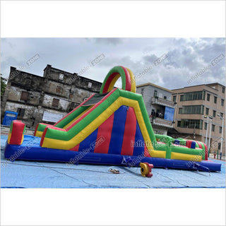 Large Inflatable Obstacle Course Playground Near Me Inflatable Slide And Rock Climbing Wall Challenge Course For Kids