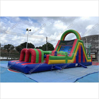 Large Inflatable Obstacle Course Playground Near Me Inflatable Slide And Rock Climbing Wall Challenge Course For Kids