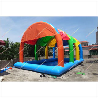 Large Inflatable Swimming Pool Safety Covers Home Playground Equipment Rectangle Inflatable Pool Tent With Cover