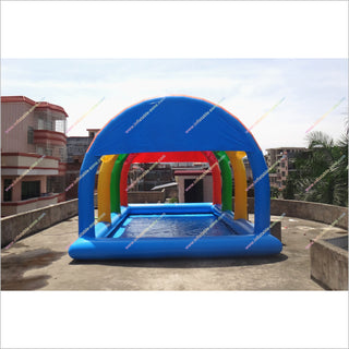 Large Inflatable Swimming Pool Safety Covers Home Playground Equipment Rectangle Inflatable Pool Tent With Cover