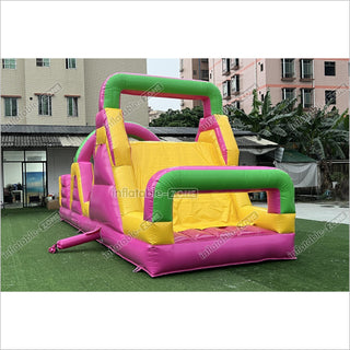 Large Obstacle Course Party Event Energy Challenge Sports Inflatable Obstacle Jumping Castle Bouncer With Slide