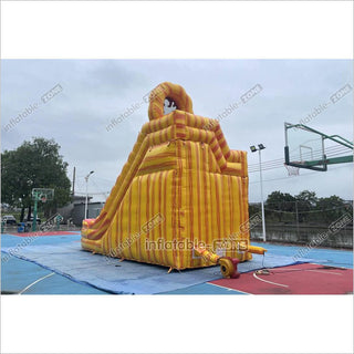 Commercial Large Water Slide Inflatable Pool Playground Dual Lane Curved Inflatable Water Slide