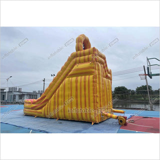 Commercial Large Water Slide Inflatable Pool Playground Dual Lane Curved Inflatable Water Slide