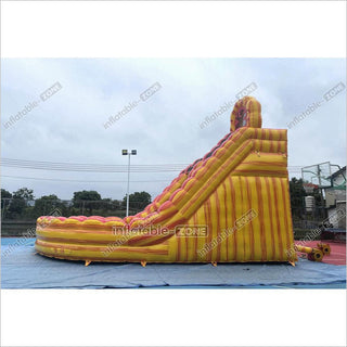 Commercial Large Water Slide Inflatable Pool Playground Dual Lane Curved Inflatable Water Slide