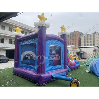 Magical Unicorn Inflatable Bounce House And Slide Combo Rainbow Jumping Castle For Party - Inflatable-Zone