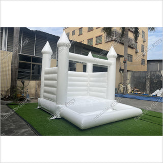 Mini White Bouncy Castle Inflatable Wedding Bouncer Party Yard Bounce House With Kids Ball Pool Pit