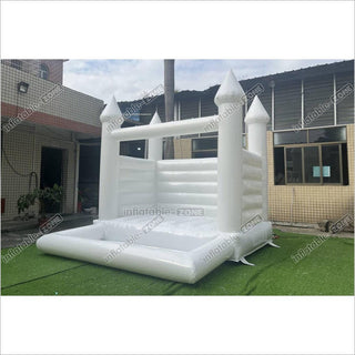 Mini White Bouncy Castle Inflatable Wedding Bouncer Party Yard Bounce House With Kids Ball Pool Pit