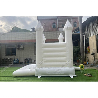 Mini White Bouncy Castle Inflatable Wedding Bouncer Party Yard Bounce House With Kids Ball Pool Pit