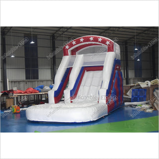 Happy Hop Inflatable Stars And Moonwalks Waterslide Single Lane Inflatable Water Slide With Pool