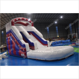 Happy Hop Inflatable Stars And Moonwalks Waterslide Single Lane Inflatable Water Slide With Pool