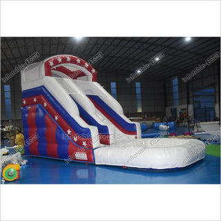 Happy Hop Inflatable Stars And Moonwalks Waterslide Single Lane Inflatable Water Slide With Pool