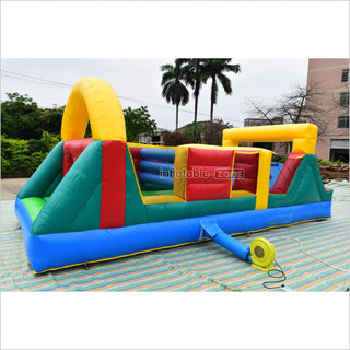 Commercial Bounce House Obstacle Course Outdoor Inflatable Assault Course Moonwalk Obstacle Course Rental