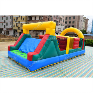 Commercial Bounce House Obstacle Course Outdoor Inflatable Assault Course Moonwalk Obstacle Course Rental