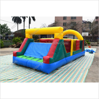 Commercial Bounce House Obstacle Course Outdoor Inflatable Assault Course Moonwalk Obstacle Course Rental