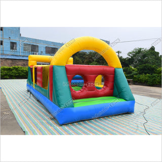 Commercial Bounce House Obstacle Course Outdoor Inflatable Assault Course Moonwalk Obstacle Course Rental