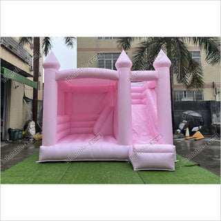 Commercial Pink Bouncy Castle With Slide Combo Wedding Inflatable Jumper Bounce House Play Near Me