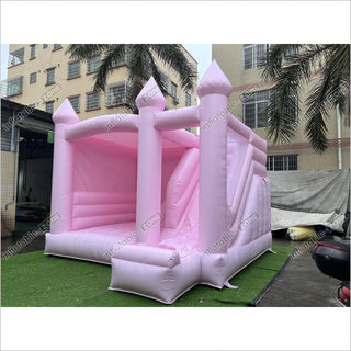 Commercial Pink Bouncy Castle With Slide Combo Wedding Inflatable Jumper Bounce House Play Near Me