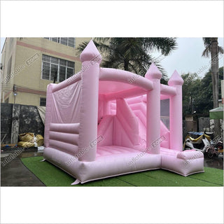 Commercial Pink Bouncy Castle With Slide Combo Wedding Inflatable Jumper Bounce House Play Near Me