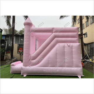 Commercial Pink Bouncy Castle With Slide Combo Wedding Inflatable Jumper Bounce House Play Near Me