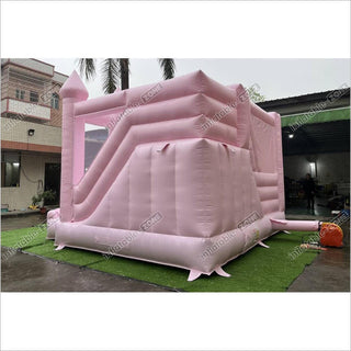 Commercial Pink Bouncy Castle With Slide Combo Wedding Inflatable Jumper Bounce House Play Near Me