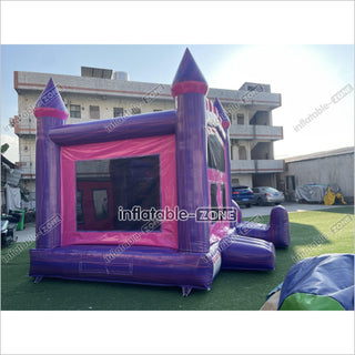 Pink Purple Bouncy Castle Slide Combo Inflatable Bounce House Jump And Play Party