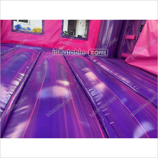 Pink Purple Bouncy Castle Slide Combo Inflatable Bounce House Jump And Play Party