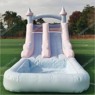 Pastel Color Inflatable Bounce Castle Combo, Bounce House Inflatable Bouncer With Ball Pit