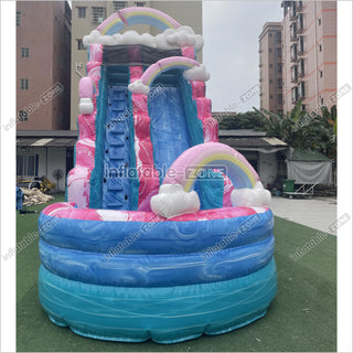 Imperfectly Perfect Rainbow Water Slide Inflatable Bounce Pool Outdoor Waterslide Birthday Party