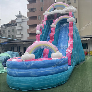 Imperfectly Perfect Rainbow Water Slide Inflatable Bounce Pool Outdoor Waterslide Birthday Party