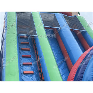 Rainbow Double Splash Water Slides Funny Inflatable Jumping Castle Large Backyard Waterslide For Pool