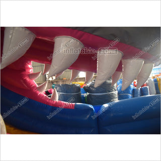 Big Shark Attack Inflatable Slides Commercial Dry Inflatable Bounce Blow Up Slide Party Jump Rentals Near Me