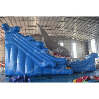 Big Shark Attack Inflatable Slides Commercial Dry Inflatable Bounce Blow Up Slide Party Jump Rentals Near Me