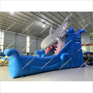 Shark Escape Inflatable Slide Hire Commercial Indoor Playground Equipment Large Bouncy Castle With Slide