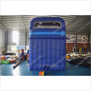 Large Commercial Single Lane Waterslide Blue And White Inflatable Water Slide Jumping Castle Swimming Pool