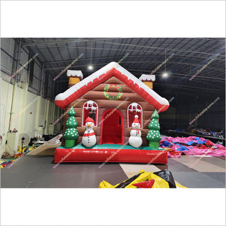 Snowman With Christmas Tree Bouncing House Inflatable Playground Indoor Jumping Castle Rentals Near Me - Inflatable-Zone