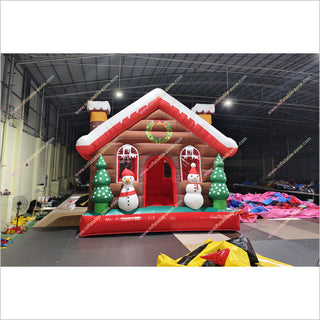 Snowman With Christmas Tree Bouncing House Inflatable Playground Indoor Jumping Castle Rentals Near Me - Inflatable-Zone