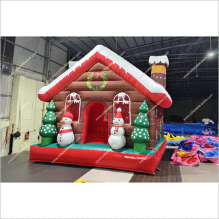 Snowman With Christmas Tree Bouncing House Inflatable Playground Indoor Jumping Castle Rentals Near Me - Inflatable-Zone