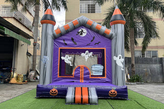 Spooky Halloween Haunted House Happy Hop Bouncy Castle Inflatable Ghost Pumpkin Jumping Bouncer Party