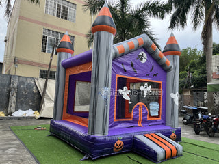 Spooky Halloween Haunted House Happy Hop Bouncy Castle Inflatable Ghost Pumpkin Jumping Bouncer Party