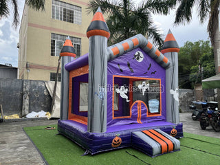 Spooky Halloween Haunted House Happy Hop Bouncy Castle Inflatable Ghost Pumpkin Jumping Bouncer Party